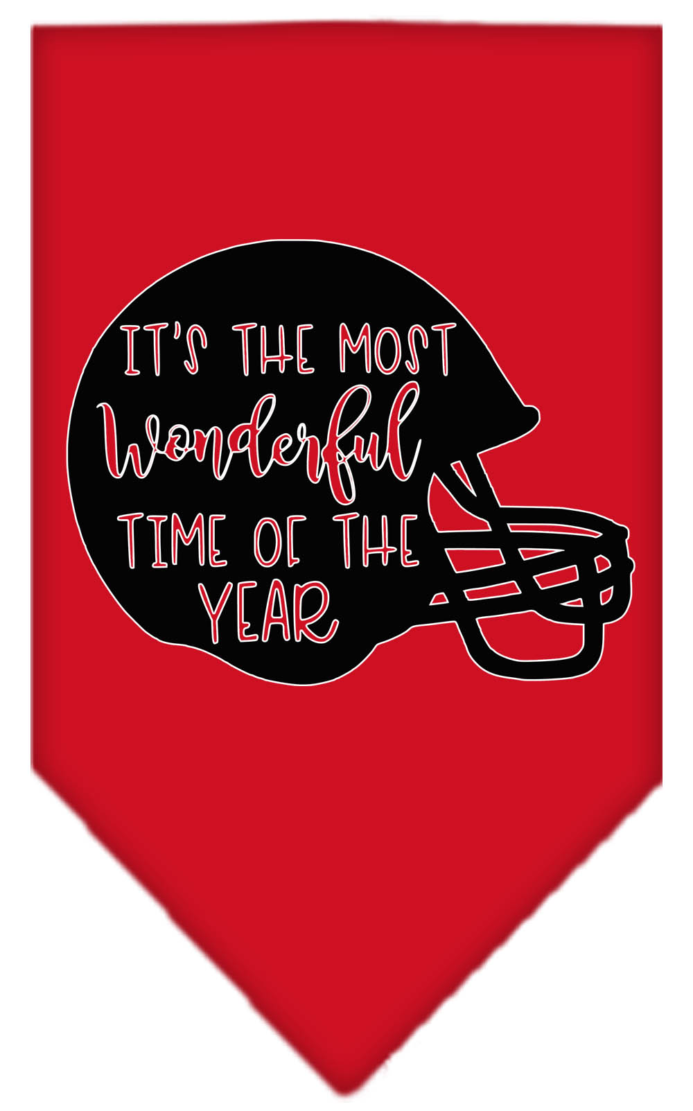 Most Wonderful Time of the Year (Football) Screen Print Bandana Red Large